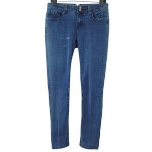 Miss Vigoss Jeans Size 6 Skinny Dark Wash Stretch Splatter Distressing Mid Rise